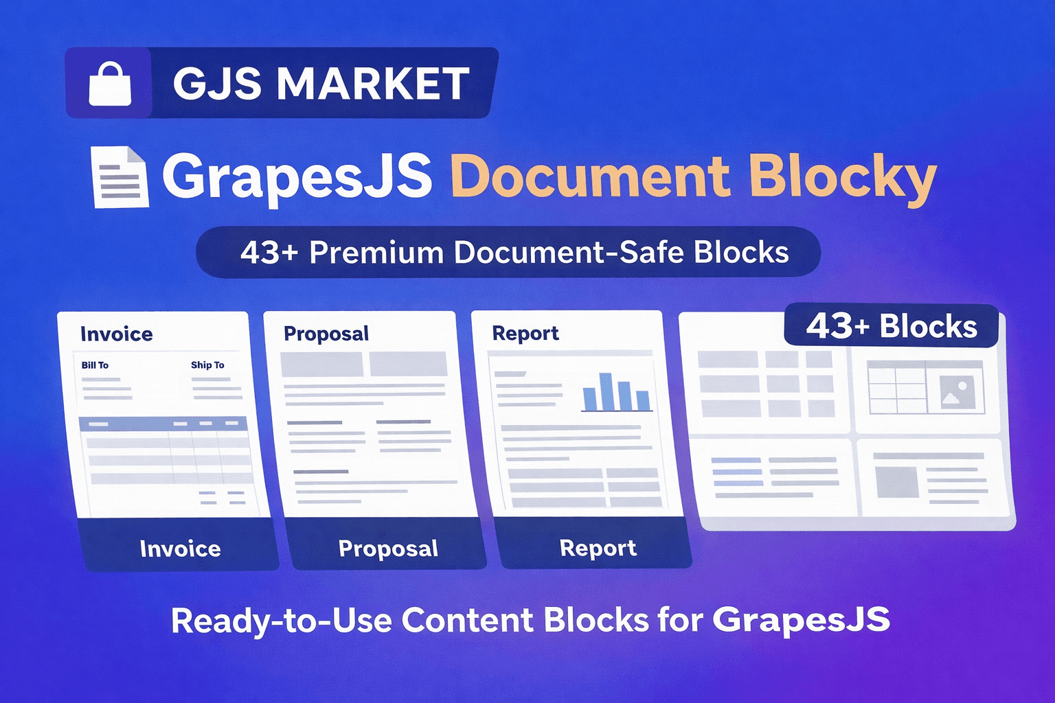 GrapesJS Document Blocky – Erstellen Sie professionelle Dokumente mit Drag-and-Drop-Einfachheit