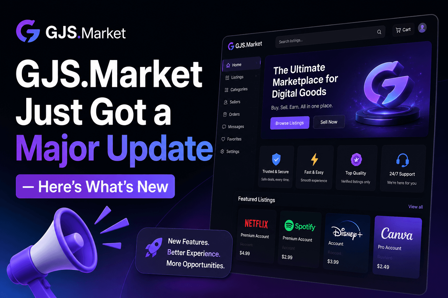 GJS.Market hat gerade ein großes Update erhalten – hier ist das Neue.