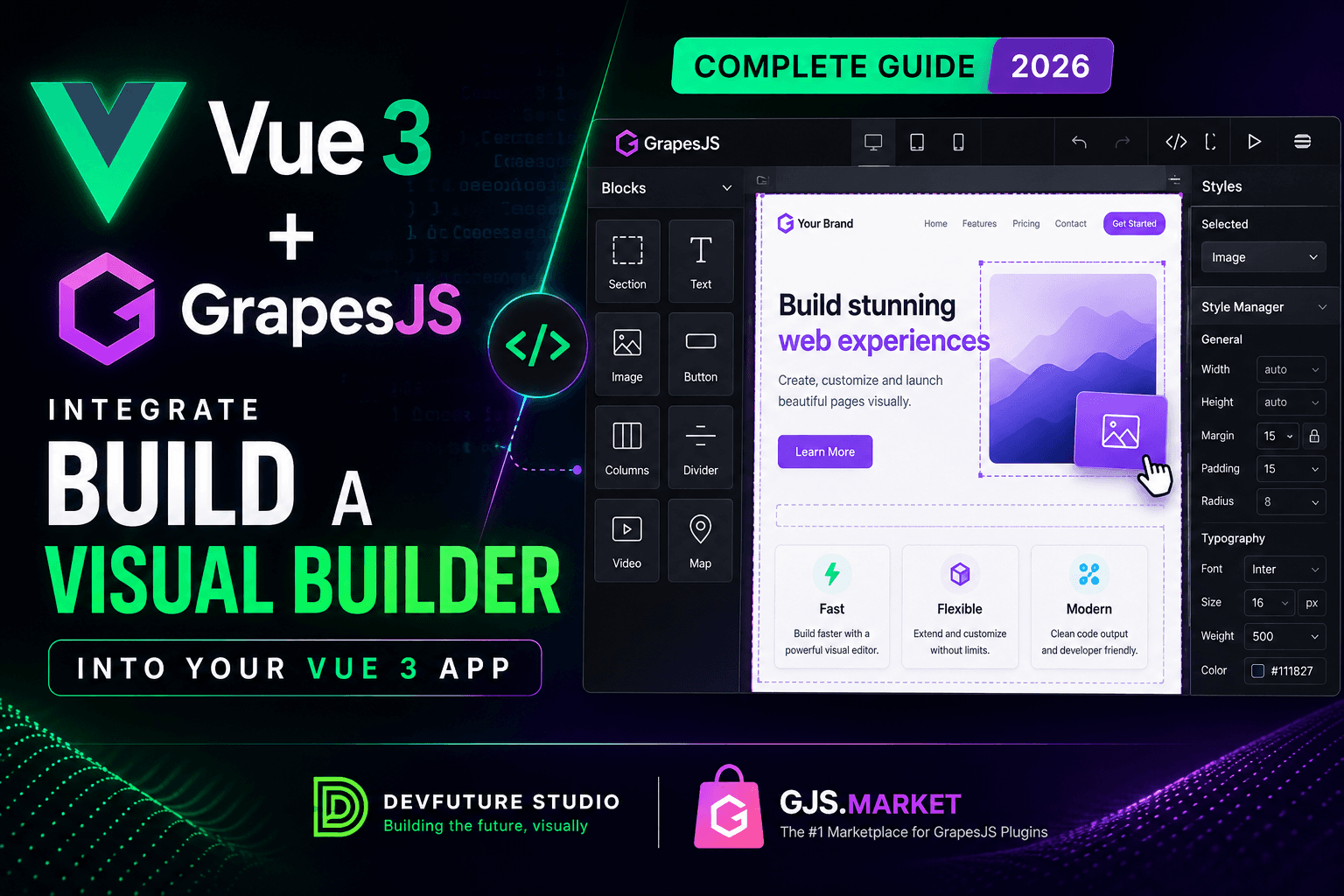Integration von GrapesJS in eine Vue 3 App – Vollständiger Leitfaden für 2026