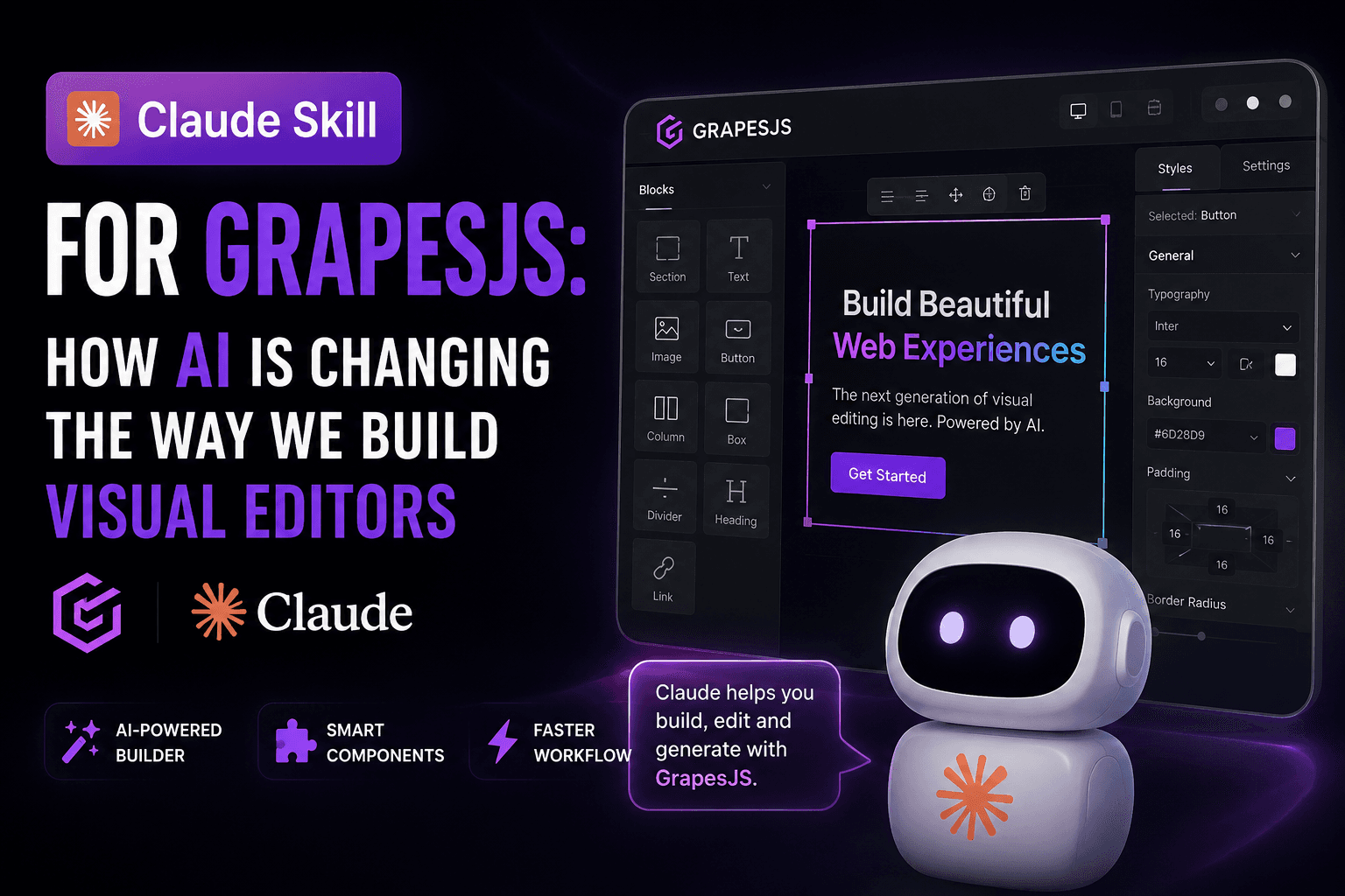 Claude Skill für GrapesJS: Wie KI die Art und Weise verändert, wie wir visuelle Editoren bauen