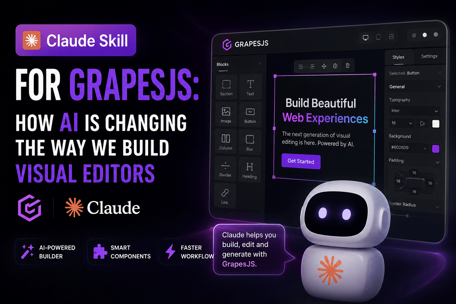 Claude Skill für GrapesJS: Wie KI die Art und Weise verändert, wie wir visuelle Editoren bauen